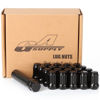Picture of GAsupply 1/2-20 Lug Nuts Black, 1/2 x 20 Closed End 6 Spline Tuner Lug Nuts 1.38" 35mm Tall Conical Seat 60 Degree, 20 Pack with 1 Lug Nut Key