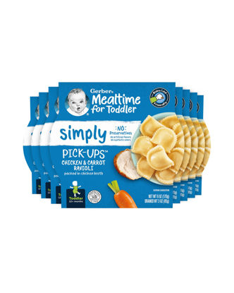 Picture of Gerber Pick-ups, Chicken & Carrot Ravioli in a Chicken Broth, 6 Ounce (Pack of 8)