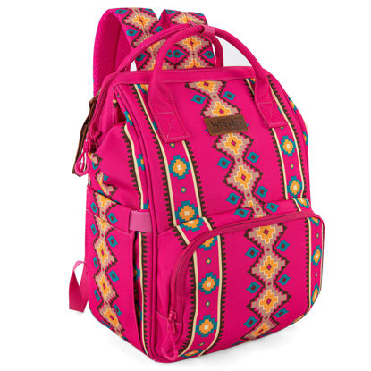Picture of Wrangler Aztec Backpack Organized Daypack Travel Baby Bag with Stroller Strap and Side Bottle Pockets