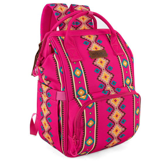 Picture of Wrangler Aztec Backpack Organized Daypack Travel Baby Bag with Stroller Strap and Side Bottle Pockets