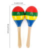 Picture of 2 Pcs Maracas, Hand Percussion Rattles for Kids, Wooden Rumba Shaker Hand Musical Instruments with Clear Rhythm for Kids Adults Playing (Colorful)