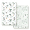 Picture of GRSSDER Stretch Ultra Soft Jersey Knit Fitted Pack n Play Playard Sheets Set 2 Pack，Fits Portable/Mini Cribs Sheets, Playards Mattress Pads, Stylish Watercolor Animals for Baby, Mint Green