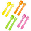 Picture of Re-Play Made in USA Toddler Forks and Spoons, Pack of 8 Without Carrying Case - 4 Kids Forks with Rounded Tips and 4 Deep Scoop Toddler Spoons - 0.2" Thick Toddler Utensils, Citrus