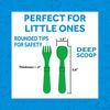 Picture of Re-Play Made in USA Toddler Forks and Spoons, Pack of 8 Without Carrying Case - 4 Kids Forks with Rounded Tips and 4 Deep Scoop Toddler Spoons - 0.2" Thick Toddler Utensils, Citrus