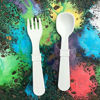 Picture of Re-Play Made in USA Toddler Forks and Spoons, Pack of 8 Without Carrying Case - 4 Kids Forks with Rounded Tips and 4 Deep Scoop Toddler Spoons - 0.2" Thick Toddler Utensils, Preschool