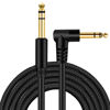 Picture of belipro 1/4 Inch TRS Instrument Cable 3Ft, 6.35mm TRS to 6.35mm TRS Stereo Audio Cable Male to Male Right-Angle-to-Straight for Electric Guitar, Bass, Keyboard,Mixer,Amplifier,Speaker,Equalizer...