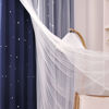 Picture of Kinryb 84" Long Kids Curtains Starry Curtains 2 Layer Curtains Extra Wide Thermal Insulated Sound Reducing Blackout Drape for Living Room/Nursery/Classroom 2 Pieces with Tiebacks Navy Blue 70W x 84L