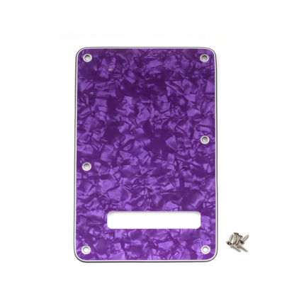 Picture of Musiclily 6 Hole Strat Back Plate Tremolo Cavity Cover Backplate for Fender USA/Mexican Made Standard Stratocaster Modern Style Electric Guitar, 4ply Purple Pearl