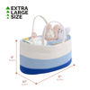 Picture of Baby Diaper Caddy Organizer, Extra Large Cotton Rope Nursery Diaper Basket, Changing Table Organizer, Portable Tote Bag with Divider, Car Storage, Baby Shower Gifts for Newborn Boys - Blue