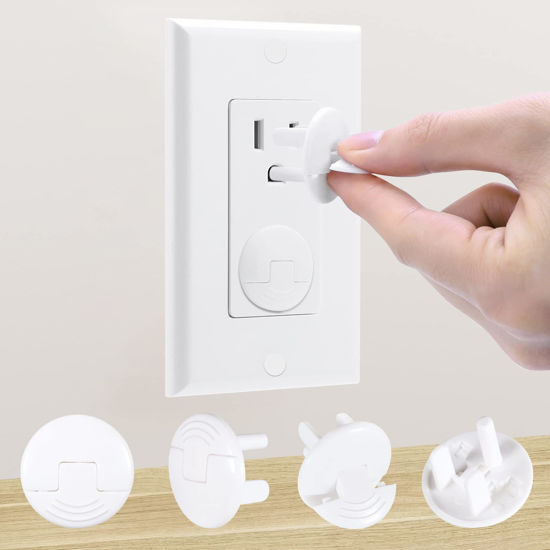 Picture of PRObebi Outlet Covers Baby Proofing 52 Pack, Plug Covers for Electrical Outlets, Outlet Plugs Baby Proof for Kids House (White)