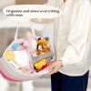 Picture of Baby Diaper Caddy Organizer, Extra Large Cotton Rope Nursery Diaper Basket, Changing Table Organizer, Portable Tote Bag with Divider, Car Storage, Baby Shower Gifts for Newborn Girls - Pink
