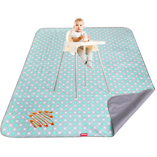 Picture of Large Splat Mat - 54”x 72”Extra Large Floor Mat Waterproof Anti-Slip Floor and Tables Protector Splash Mat, Messy Mat and Table Cloth, 4.5ft x 6ft, Flower