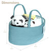 Picture of Baby Diaper Caddy Organizer, Extra Large Cotton Rope Nursery Diaper Basket, Changing Table Organizer, Portable Tote Bag with Divider, Car Storage, Baby Shower Gifts for Newborn Girls - Lake Blue