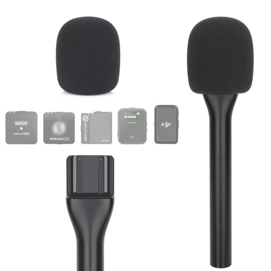 Picture of YOUSHARES Interview Microphone Handheld Adaptor for Rode Wireless Go II/Wireless PRO/Wireless ME/DJI Mic/DJI Mic 2, Interview Go Handheld Mic Adapter Compatible with Wireless Microphone System