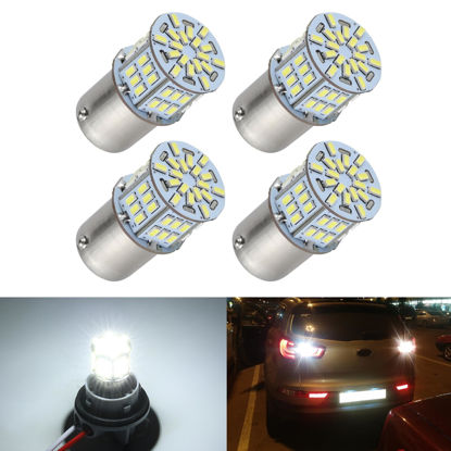 Picture of iFunyLED 4PCS 1156 LED Bulb Back Up Reverse Light 12V Super Bright 1141 1003 BA15S LED Replacement Light Kit Set for Car Back Up Reverse Tail Brake Turn Signal Lights - Xenon White