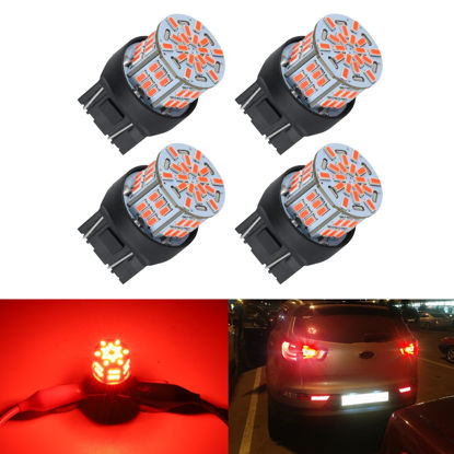 Picture of iFunyLED 4PCS 7443 LED Bulb Brake Tail Light 12V-24V Super Bright 7440 T20 LED Replacement Light Kit Set for Car Tail Brake Turn Signal Lights - Brilliant Red