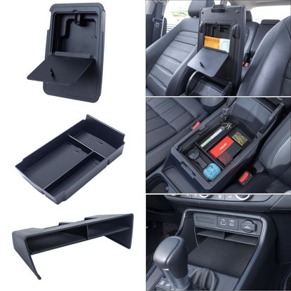 Picture of PIMCAR 3PCS Center Console Organizer Compatible with Honda CRV 2025 2024 2023 Accessories CR-V Hybrid Hidden Storage Armrest Box Insert Tray