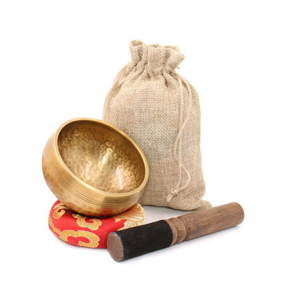 Picture of Tibetan Singing Bowls Set, Singing Bowls, Meditation Sound Bowl Handcrafted in Nepal, For Yoga, Meditation, Mindfulness, Healing & Chakra balancing