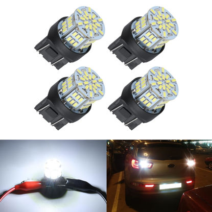 Picture of iFunyLED 4PCS 7443 LED Bulb Back Up Reverse Light 12V-24V Super Bright 7440 T20 LED Replacement Light Kit Set for Car Back Up Reverse Tail Brake Turn Signal Lights - Xenon White
