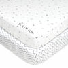 Picture of American Baby Company 2 Pack Fitted Crib Sheets 28" x 52", Soft Breathable Neutral 100% Cotton Jersey Sheet, Grey Stars and Zigzag, for Boys and Girls, Fits Crib and Toddler Bed mattresses