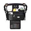 Picture of TOPDesign Universal Baby Stroller Organizer, Stroller Caddy with Detachable Mesh Bag & Heightened Insulated Cup Holders & Non-Slip Secure Hooks Accessories, Fits Most Strollers (Black)