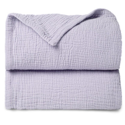 Picture of Lulu moon Muslin Quilt Blanket, Crib Blanket for Baby and Toddler,47x47 Inches(Purple)
