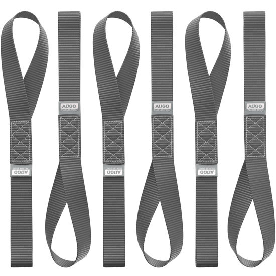 Picture of AUGO Heavy Duty Soft Loops -Pack of 6-1.5” x 17” Tie Down Anchor Straps for Use w/Ratchet Strap Hooks - 3000Lb Load Capacity & 10,000Lb Break Strength - Great for Motorcycle, Bike, Roof Rack, Etc.
