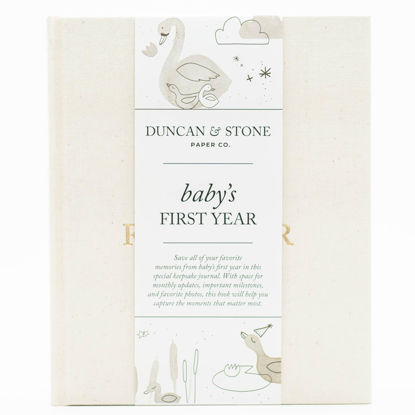 Picture of Baby First Year Book (Cream, 112 Pages) - Memory & Milestone Baby's First Year Photo Album from Pregnancy to First Year - Baby Book Keepsake Gift