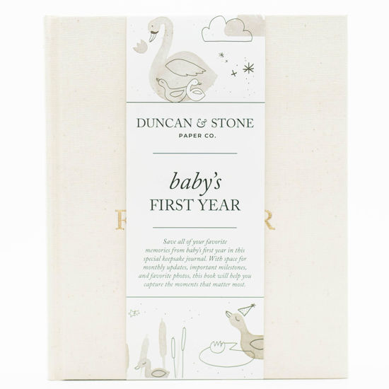 Picture of Baby First Year Book (Cream, 112 Pages) - Memory & Milestone Baby's First Year Photo Album from Pregnancy to First Year - Baby Book Keepsake Gift