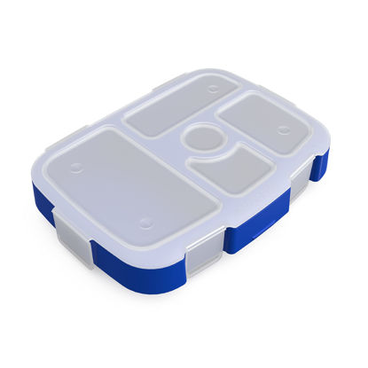 Picture of Bentgo® Kids Prints Tray with Transparent Cover - Reusable, BPA-Free, 5-Compartment Meal Prep Container with Built-In Portion Control for Healthy Meals At Home & On the Go (Shark)