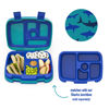 Picture of Bentgo® Kids Prints Tray with Transparent Cover - Reusable, BPA-Free, 5-Compartment Meal Prep Container with Built-In Portion Control for Healthy Meals At Home & On the Go (Shark)