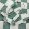 Picture of HOMRITAR Checkered Baby Blanket for Boys Sage Green Soft Fluffy Fuzzy Blankets with 3D Chessboard Grid, Warmer Comfort Reversible Lightweight Bed Blanket for Toddlers Infant or Newborn 30 x 40 Inch
