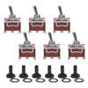 Picture of 6 Pack Toggle Switch, 3 Pin Toggle Switch 12V DC 30A/250V AC 15A, Heavy Duty SPDT ON Off ON Switch, Marine Waterproof Toggle Switch with Boot Cap Cover, for Cars Trucks, Racing Cars, Boats