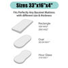 Picture of TILLYOU Bassinet Fitted Sheets for Baby Boy Girl, Universal Fit for Cradle Oval Rectangle Hourglass Mattress, 2-Pack Gray Clouds