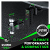 Picture of Rhino USA Adjustable Trailer Hitch (2-Inch Receiver) - Heavy Duty Aluminum Tow Hitches with 8-Inch Drop/Rise for Truck (12,500 LBS GTW) - Weatherproof Double Anti-Theft Locking Hitch Pins (Black)
