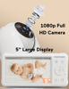 Picture of Momcozy Video Baby Monitor, 1080P 5" HD Baby Monitor with Camera & Wall Mount, Infrared Night Vision, 5000mAh Battery, 2-Way Audio, Temperature Sensor, Lullabies, 960ft Range, Ideal for New Moms, BM01