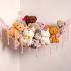 Picture of YKBU Stuffed Animals Hammock Corner Hanging Net for Macrame Stuffed Animal Storage Plush Toy Holder Toy Organizer for Boho Nursery Playroom Bedroom Kids Room Decor (light pink, Large)
