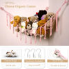 Picture of YKBU Stuffed Animals Hammock Corner Hanging Net for Macrame Stuffed Animal Storage Plush Toy Holder Toy Organizer for Boho Nursery Playroom Bedroom Kids Room Decor (light pink, Large)