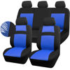 Picture of CAR PASS Seat Cover Full Sets, 3D Air Mesh Car Seat Cover with 5mm Composite Sponge Inside,Airbag Compatible Universal Fit for SUV,Vans,sedans, Trucks, Automotive Interior Covers(Black Blue)