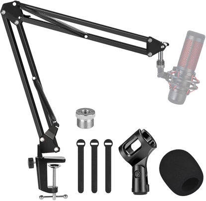 Picture of GLEAM Boom Arm Microphone Mic Stand for Blue Yeti HyperX QuadCast SoloCast Snowball Fifine Shure SM7B and other Mic, Medium