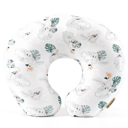 Picture of GRSSDER Soft Stretchy Minky Nursing Pillow Cover, Breastfeeding Pillow Slipcover for Boys & Girls, Nursing Pillow Case for Newborn, Stylish Watercolor Animals, Mint Green