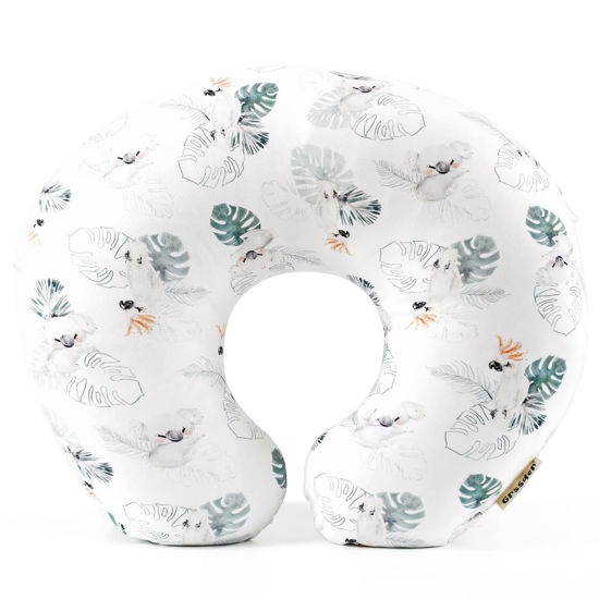 Picture of GRSSDER Soft Stretchy Minky Nursing Pillow Cover, Breastfeeding Pillow Slipcover for Boys & Girls, Nursing Pillow Case for Newborn, Stylish Watercolor Animals, Mint Green