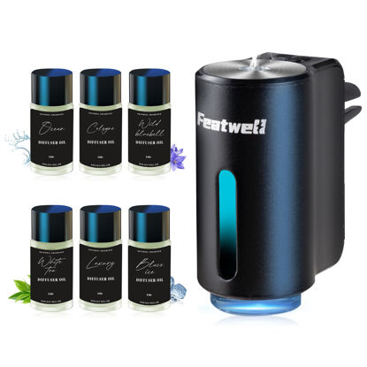 Picture of Featwell Car Air Freshener, Car Diffuser Air Freshener Three Adjustable Modes, Car Aromatherapy Machine Rechargeable, Black