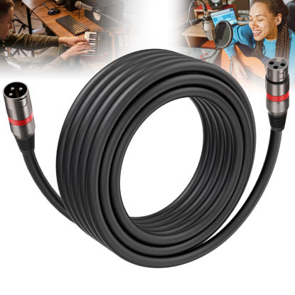 Picture of Bietrun XLR Cables 25FT 1 Pack, Premium Heavy Duty Balanced Microphone Cable with 3-Pin XLR Male to Female Microphone Cord Connector Compatible with Microphones,Mixer,Speaker Systems,Preamps and More