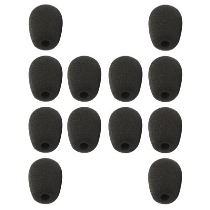 Picture of HIYANCO 12 Pack Headset Microphone Windscreen Foam Cover Soft Comfortable and High-density Lapel Mic Covers Pop Filter Replacement Windshield for Headset Microphone