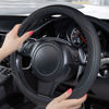 Picture of CAR PASS Colour Piping Leather Universal Fit Steering Wheel Cover,Perfectly fit for 14.5-15 inches for Various Vehicles Suvs,Vans,Trucks,Sedans,Cars(Black Multicolor)