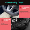 Picture of PINCTROT D Shaped 14 Inch Small Sized Steering Wheel Cover Great Grip with 3D Honeycomb Anti-Slip Design, Flat Bottom 14 Inch (Black/Red Stitch)
