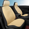 Picture of GIANT PANDA Front Car Seat Covers, Bucket Seat Covers, Leather Low Back Auto Seat Covers for Cars, Trucks, Jeep, Van, SUV, Pickup, Airbag Compatible (Beige)