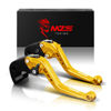 Picture of MZS Gold Motorcycle Brake Clutch Levers Short Adjustable CNC Compatible with FZ1 FAZER 2006-2015 | FZ6 FAZER 2004-2010 | FZ6R 2009-2017 | FZ8 2011-2016 | XJ6 Diversion 2009-2016