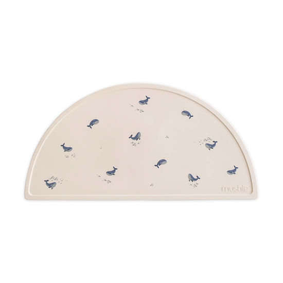 Picture of mushie Silicone Placemat for Kids | BPA-Free Non-Slip Design (Whales)